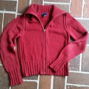 Ann Taylor Zip-up Knit Cotton Cardigan
